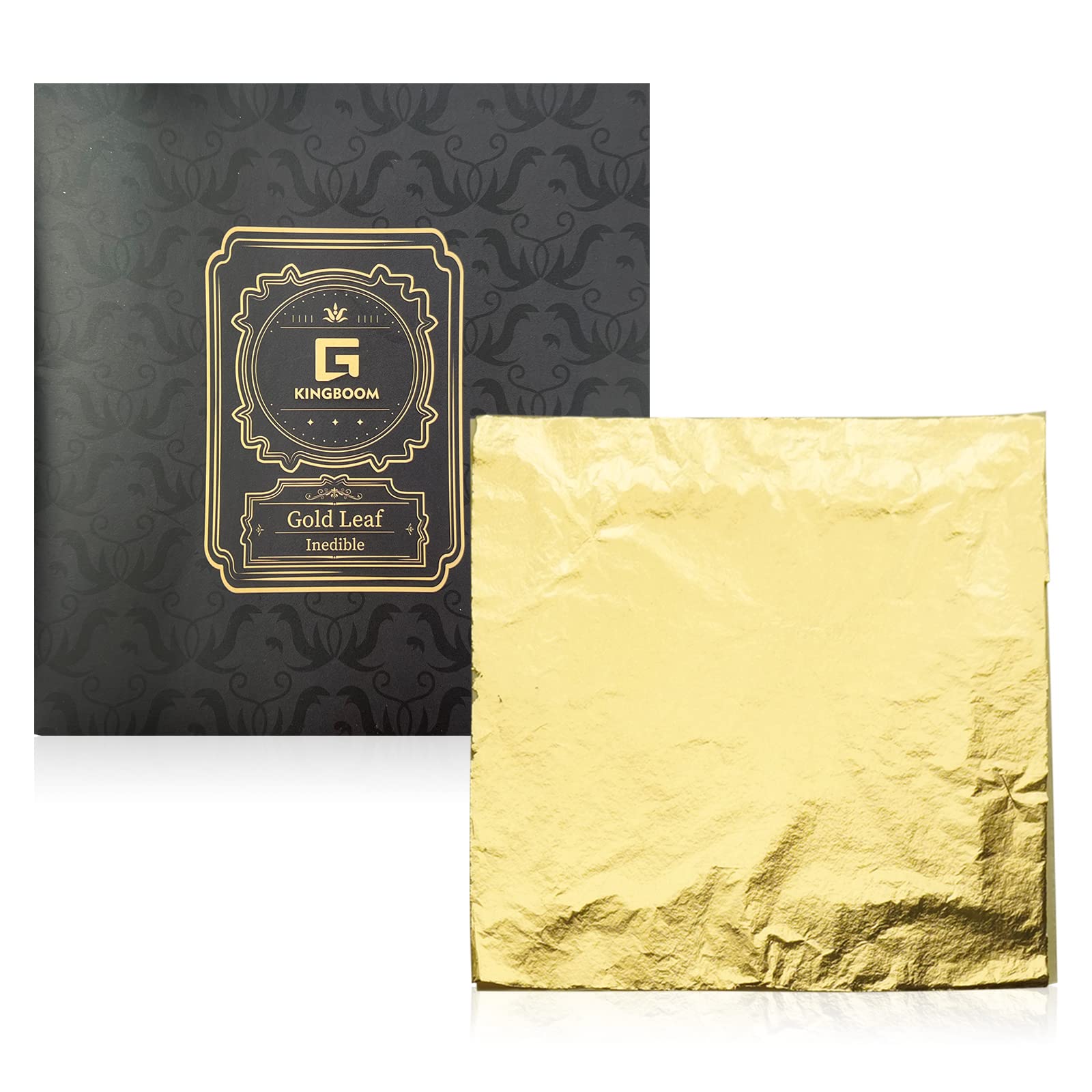 KINGBOOM Shimmering Imitation Gold Leaf - 200 Sheets for Nail Art and Decoration, 5.5" x 5.5" (Copper leaf-200pcs)