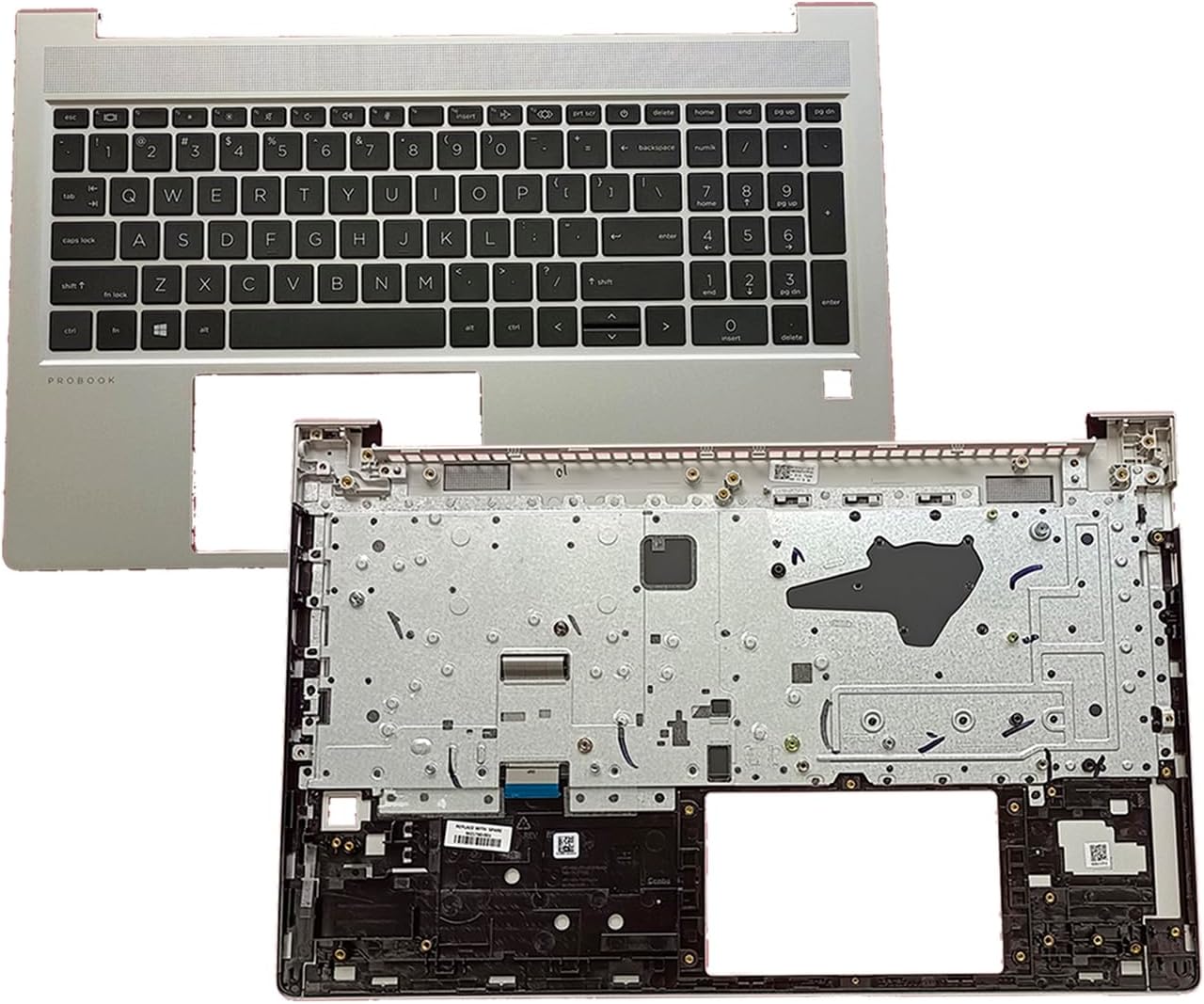 M21740-001 Replacement for HP Probook 450 G8 455 G8 Laptop Upper Top Cover Case Palmrest Not-Backlit US Keyboard Assembly Part Silver