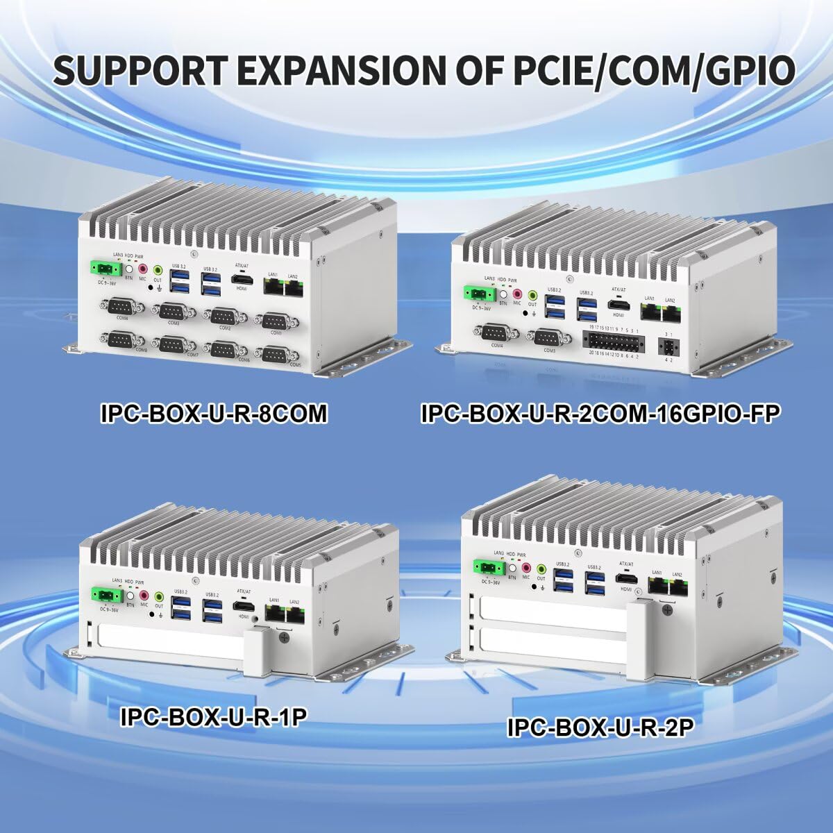 Industrie Mini PC Core i3-1235U, Firewall Netzwerk-PC, Aktive Kühlung für Stabilen Dauerbetrieb, DIN-Schiene, 2 x i210AT GbE LAN, Barebone, DC 9-36V Power Input