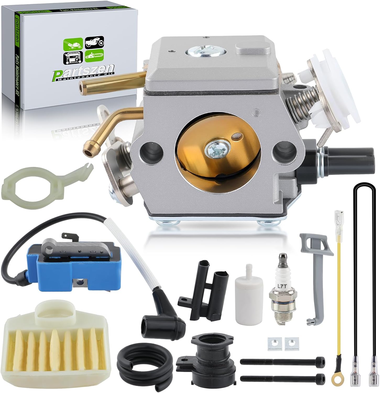 503283203 Carburetor Ignition Coil Kit for Husqvarna 362 365 371 372 HD-12 HD-6 Chainsaw Tune-up Parts Air Filter Replaces 503283204 503281805 Carb