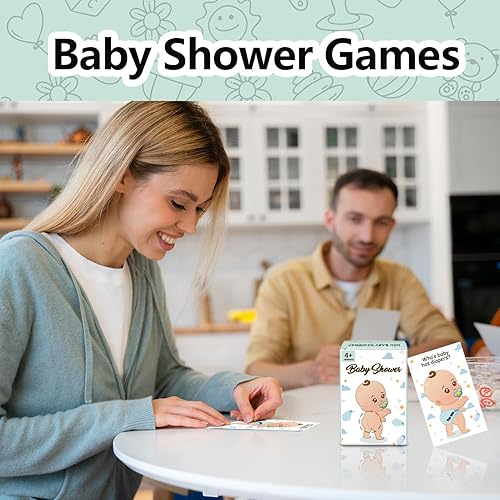 Miniatura 2 de COO PAPER PARTY Baby Shower Games - Tarjeta para raspar  Quién tiene pañales para bebé, 40 tarjetas de rifa, juegos de género neutro, actividad de