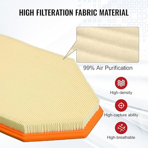 Miniatura 5 de Bapmic 4861746AA Elemento de filtro de aire de motor compatible con Dodge Challenger Charger Chrysler 300 2011 2012 2013 2014 2015 2016 2017 2018