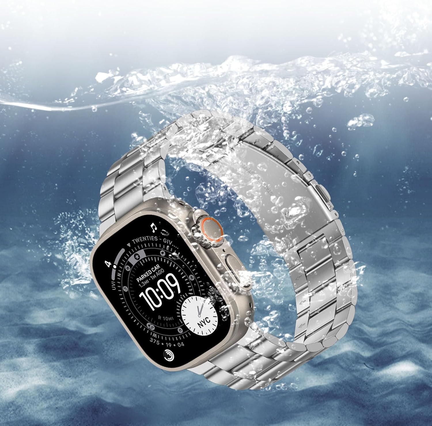 No Tool Needed Bands Compatible with Apple Watch Band 49mm 46mm 45mm 44mm 42mm for Men Women, Detachable Metal Strap for iWatch Ultra 3/2/1 Series 11 10 9 8 7 6-1, SE (Silver) - Image 5