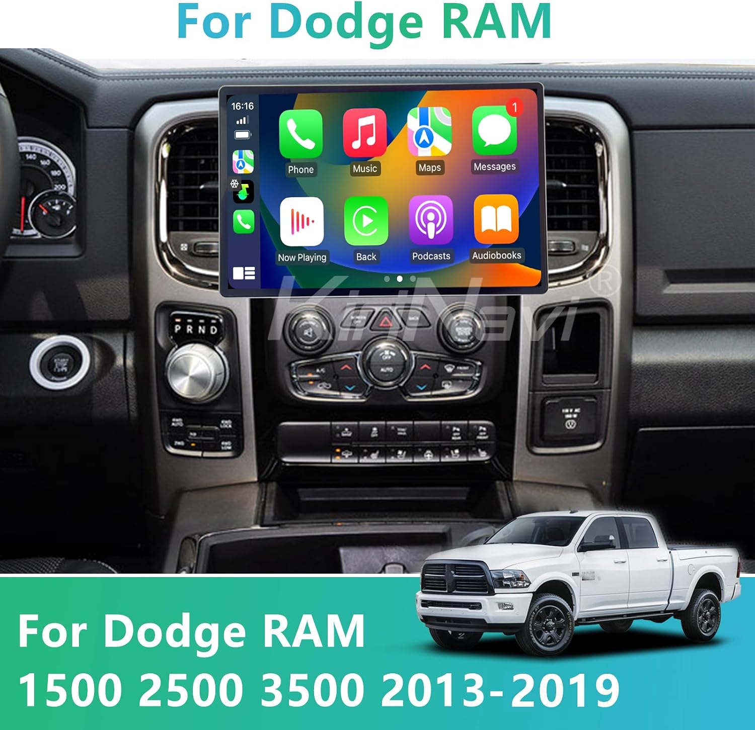 Car Radio for Dodge Ram 1500 2500 3500 2013-2018 Auto A/C 13.1 Inch Upgrade image 2