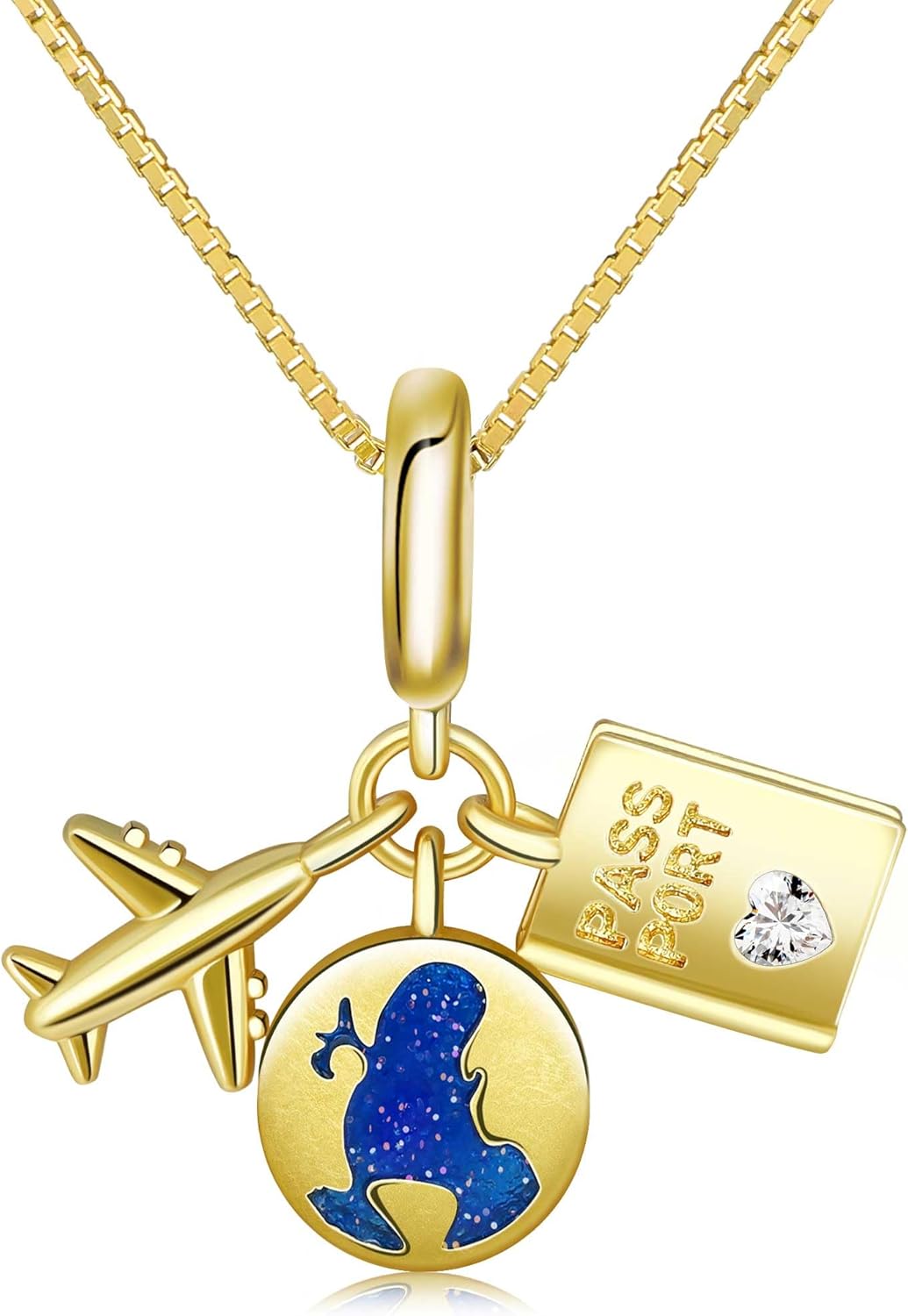 Dainty Gold Evil Eye Hamsa Hand Coin Lucky Charm Pendant Necklace for Women Trendy Vintage Paperclip Chain Sun Moon Clover Flower Chunky Charm Necklace Jewelry Gifts
