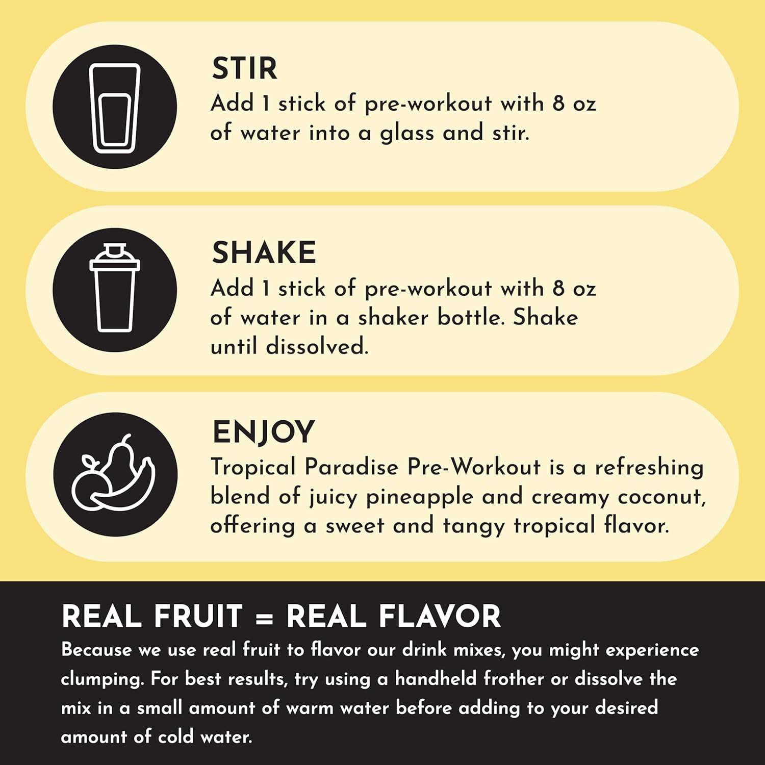 Pre-Workout Tropical Paradise | 30 Servings | Powder | Made with Real Food Ingredients | Gluten-Free | No Artificial Sweeteners or Preservatives | Supports Energy and Endurance