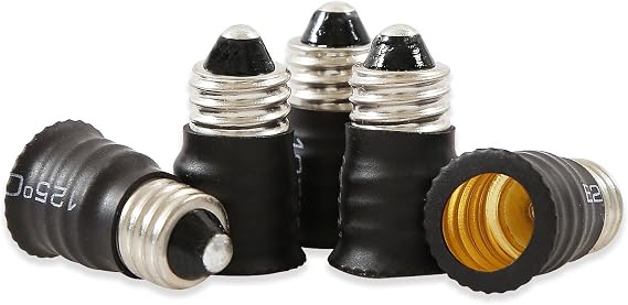 ELECTOP E11 to E12 LED Bulb Base Adapter Converter Light Socket Lamp Holder(5 Pack)