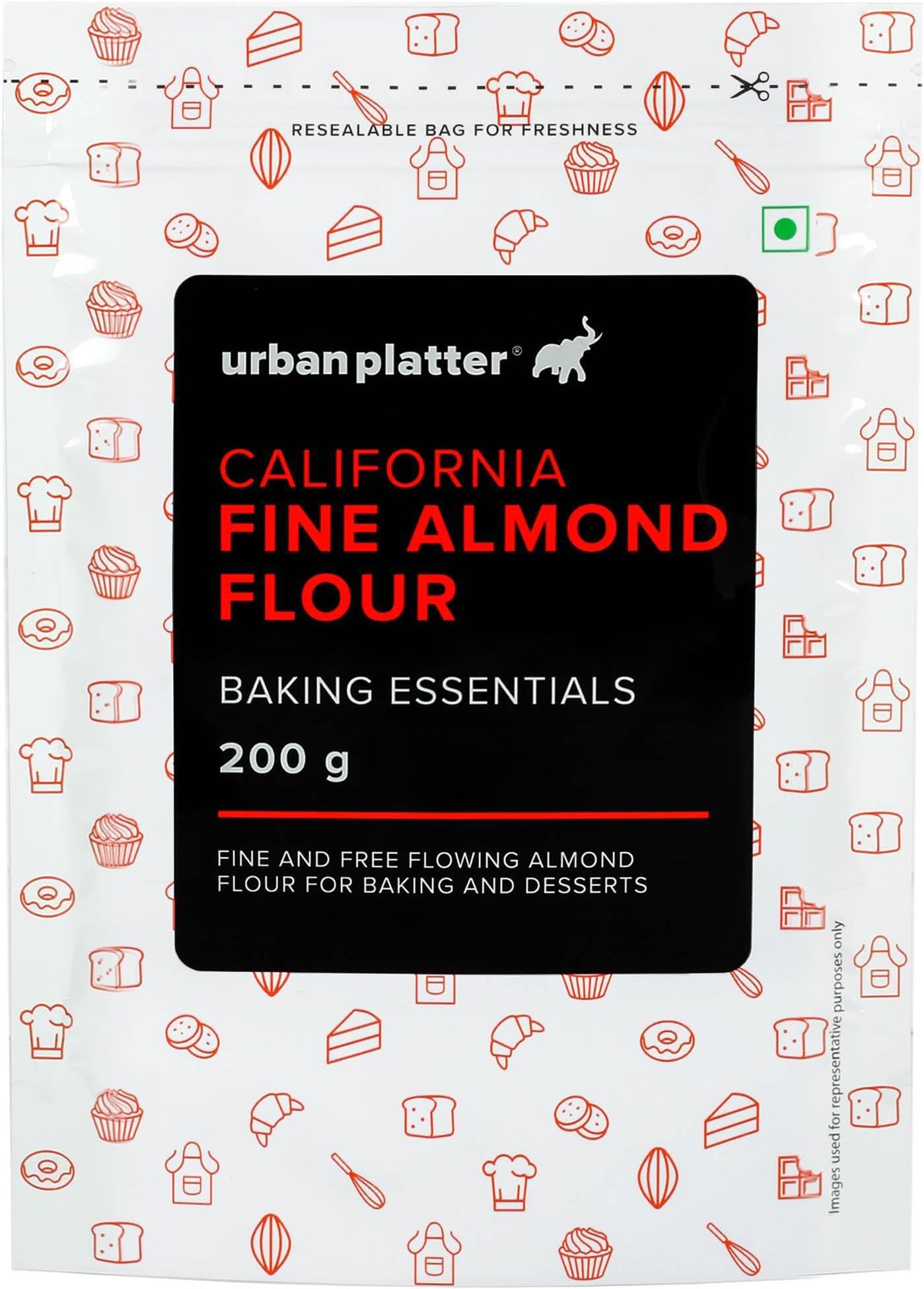 Urban Platter California Blanched Almond Flour, 200g (Naturally Gluten-Free | Finely Milled | Low-Carb | Ideal for Baking & Keto Recipes)