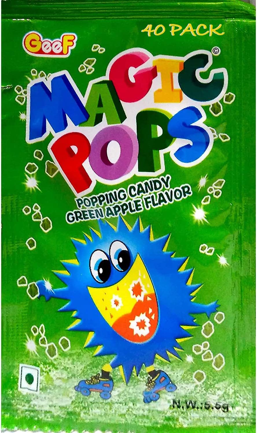 Gee.ef Magic Pops Popping Candy, Lemon Flavor, 5 g x 40 Pouches, 200 g