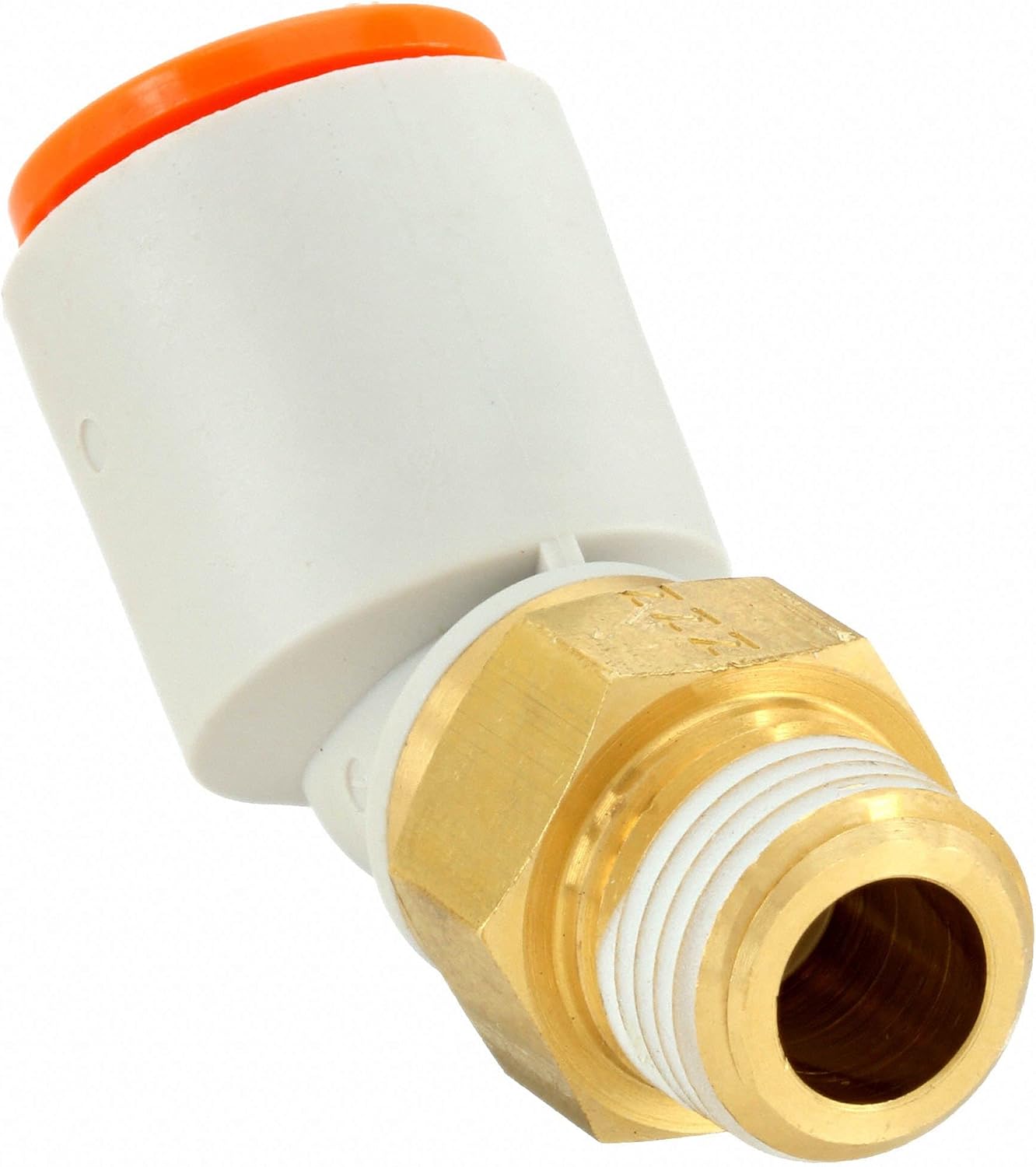 SMC 1/4" Plastic Male Elbow, 45(Deg), White/Gray - KQ2K05-34AS, (Pack of 5)