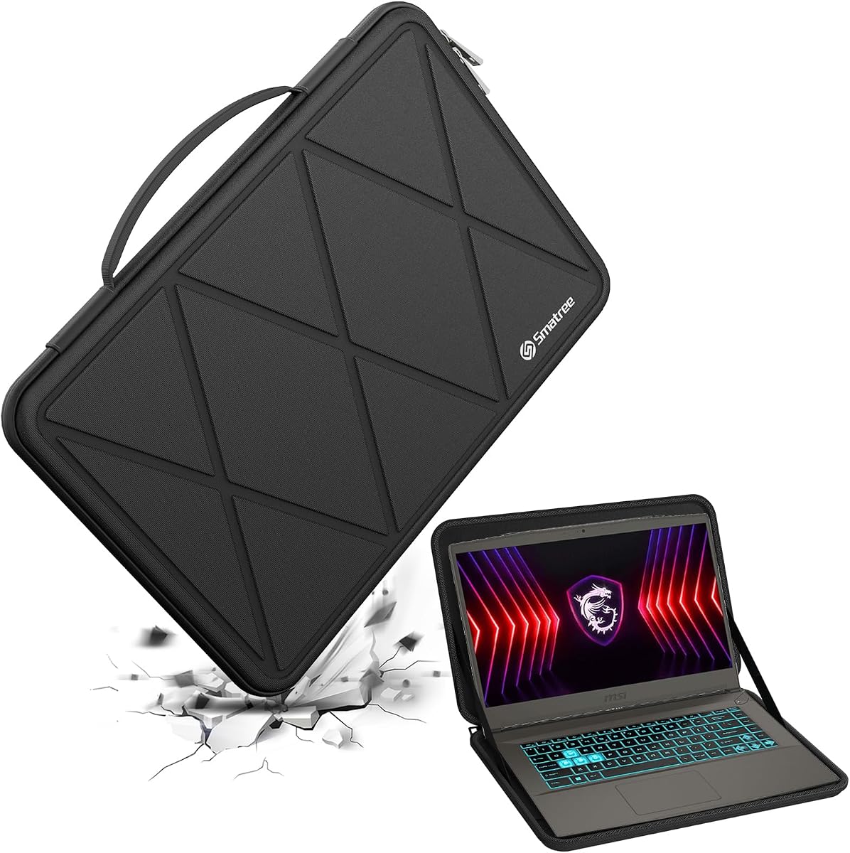 Smatree Hard EVA Protective Sleeve for 15.6 inch MSI Thin A15 AI B8V | Compatible for 15.6 inch MSI Thin 15/A15, Prestige A16 AI+/Prestige 16AI Evo B1M/16AI Studio B1V (X8288)
