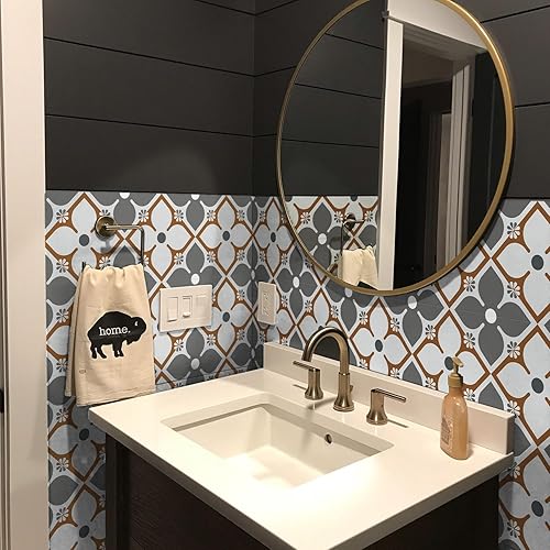 Miniatura 30 de Lukery Azulejos de despegar y pegar, impermeables, para azulejos de cocina, azulejos autoadhesivos, azulejos de PVC, azulejos de pared, azulejos