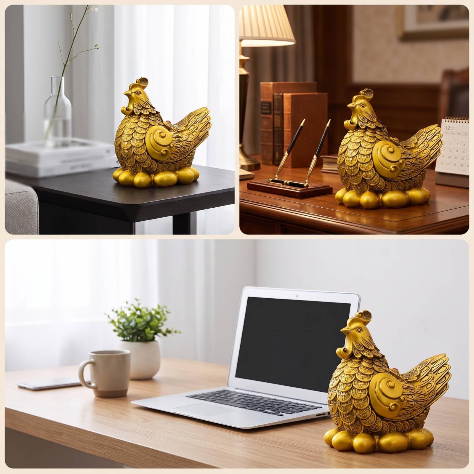 Latón Dorado Figura Metálico Figurita para Coleccionis, Escritorio, Pequeño 14cm Largo X 10cm Ancho X 15cm Alto