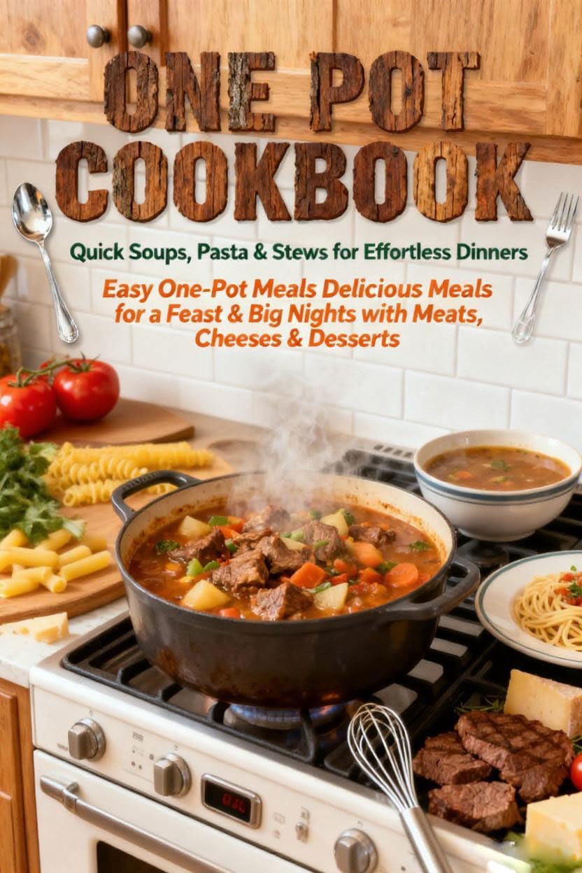 ONE POT COOKBOOK Quick Soups, Pasta & Stews for Effortless Dinners: Easy One-Pot Meals Delicious Meals for a Feast & Big Nights with Meats, Cheeses & Desserts