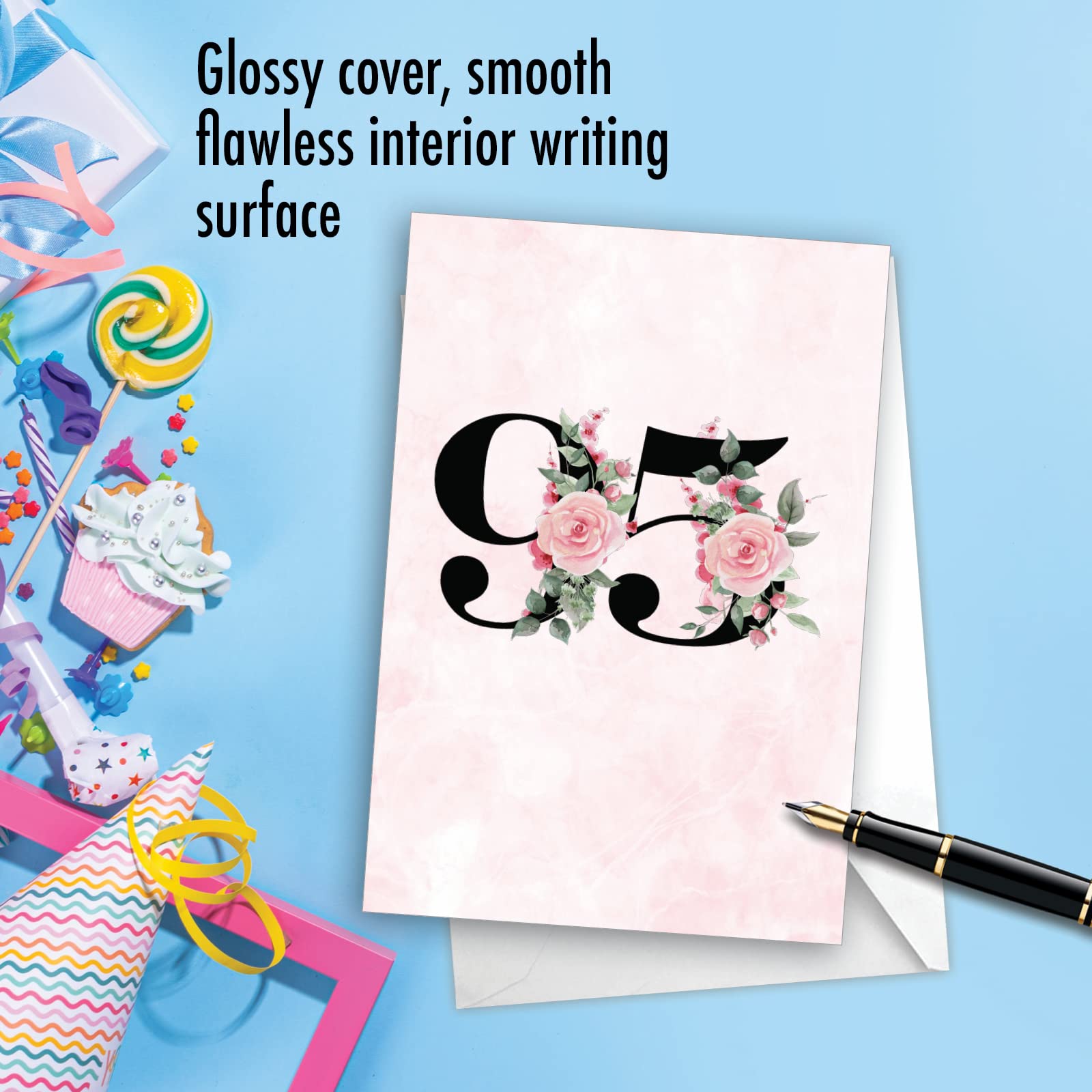 WBdesignz Carte D'anniversaire 95 Ans Avec Enveloppe