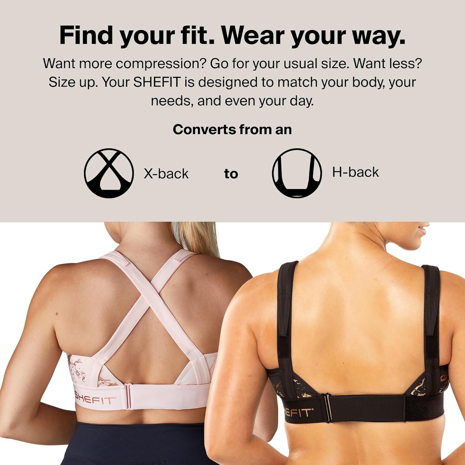 SHEFIT Flex Sports Bra for Women, Medium Impact Sports Bra