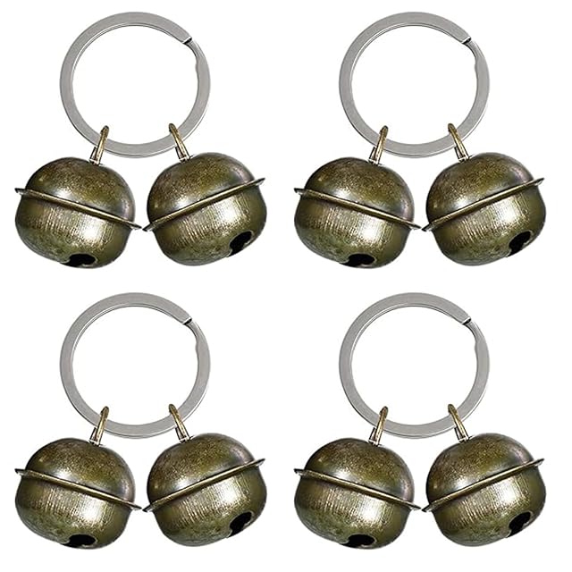 BOBOZHONG Campanillas de Collar de Perros,4 pcs Cachorro Decoración de Campanas Campanas de Gato con llaveros…