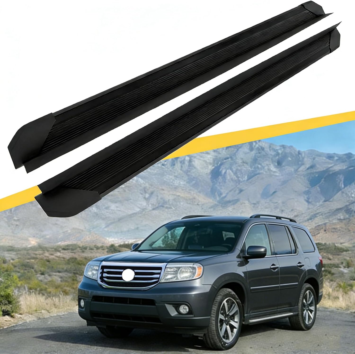 Running Boards Side Steps Compatible with 2009-2015 Honda Pilot, 5 Inch Black Aluminum Heavy Duty Step Nerf Bars Rock Sliders, 2 PCS with Mounting Brackets