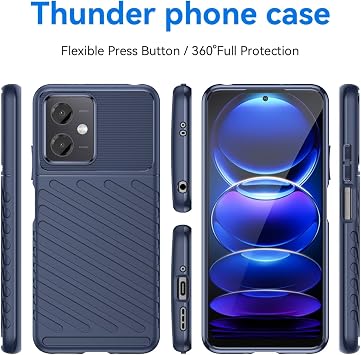 for Redmi Note 12 5G Case, Poco X5 5G/Redmi Note 12R Pro 22111317I Case, Rugged Shield Series TPU Cover Anti-Drop Shockproof Protection Cover for Xiaomi Redmi Note 12 5G Blue