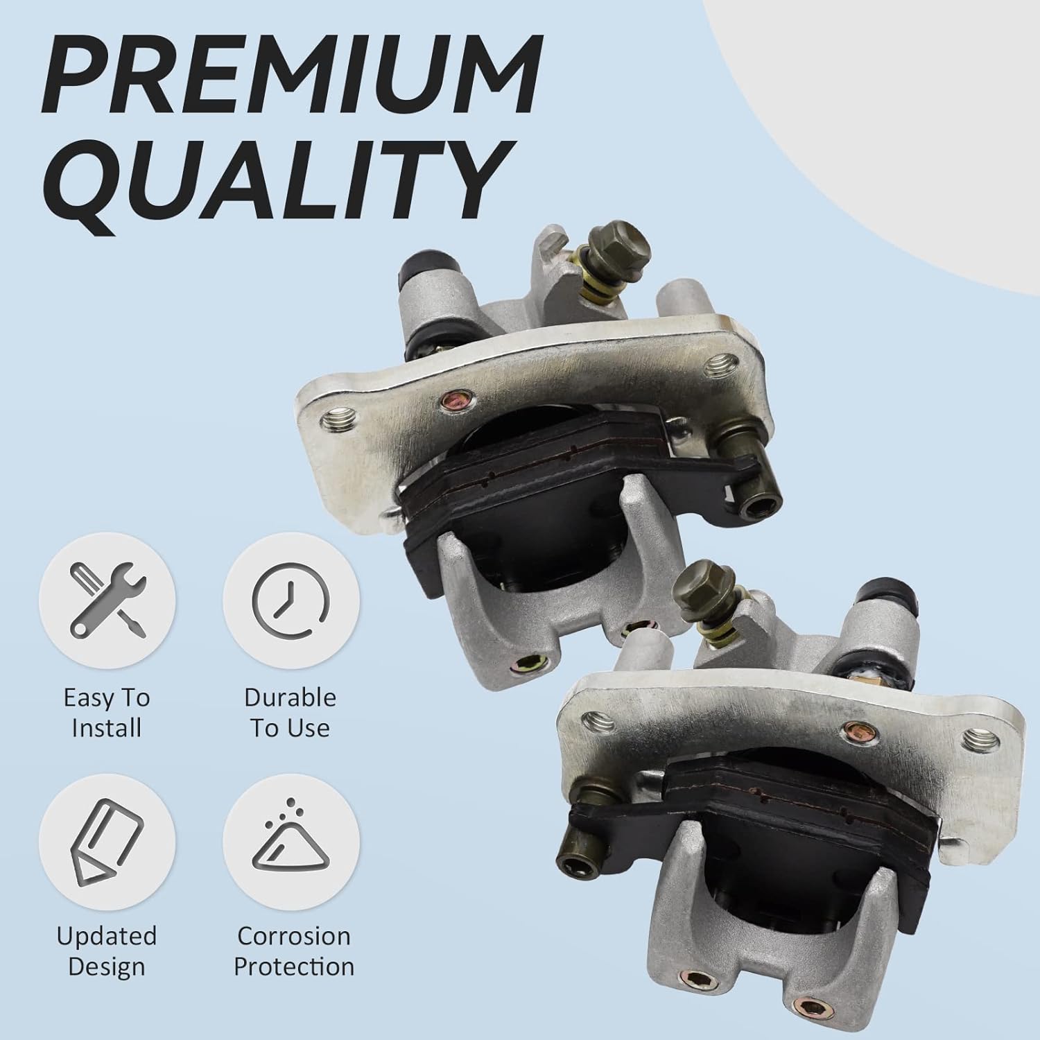 M MATI Front Left Right Brake Calipers & Pads for Suzuki KingQuad 400 450 500 700 750 LT-A400/LT-F400 LT-A450 LT-A500 LT-A700 LT-A750 59300-31G01-999 59100-31G00-999