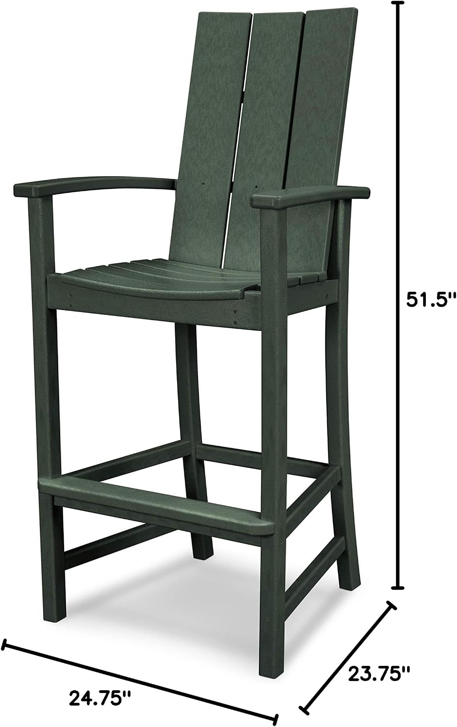 POLYWOOD® Modern Adirondack Bar Chair in Green