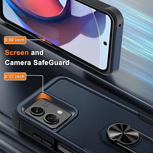 Miniatura 6 de Funda para Motorola Moto G Stylus 5G 2023 con protector de pantalla, grado militar protección a prueba de golpes soporte de anillo integrado Funda