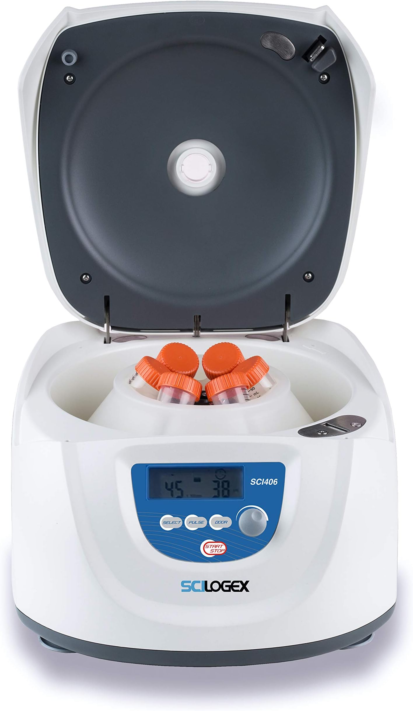 - SCILOGEX SCI-406 Clinical Lab Centrifuge – 6x50mL or 6x15mL Capacity – 300-4500 RPM Benchtop Centrifuge – cTUVus Approved for UL CSA