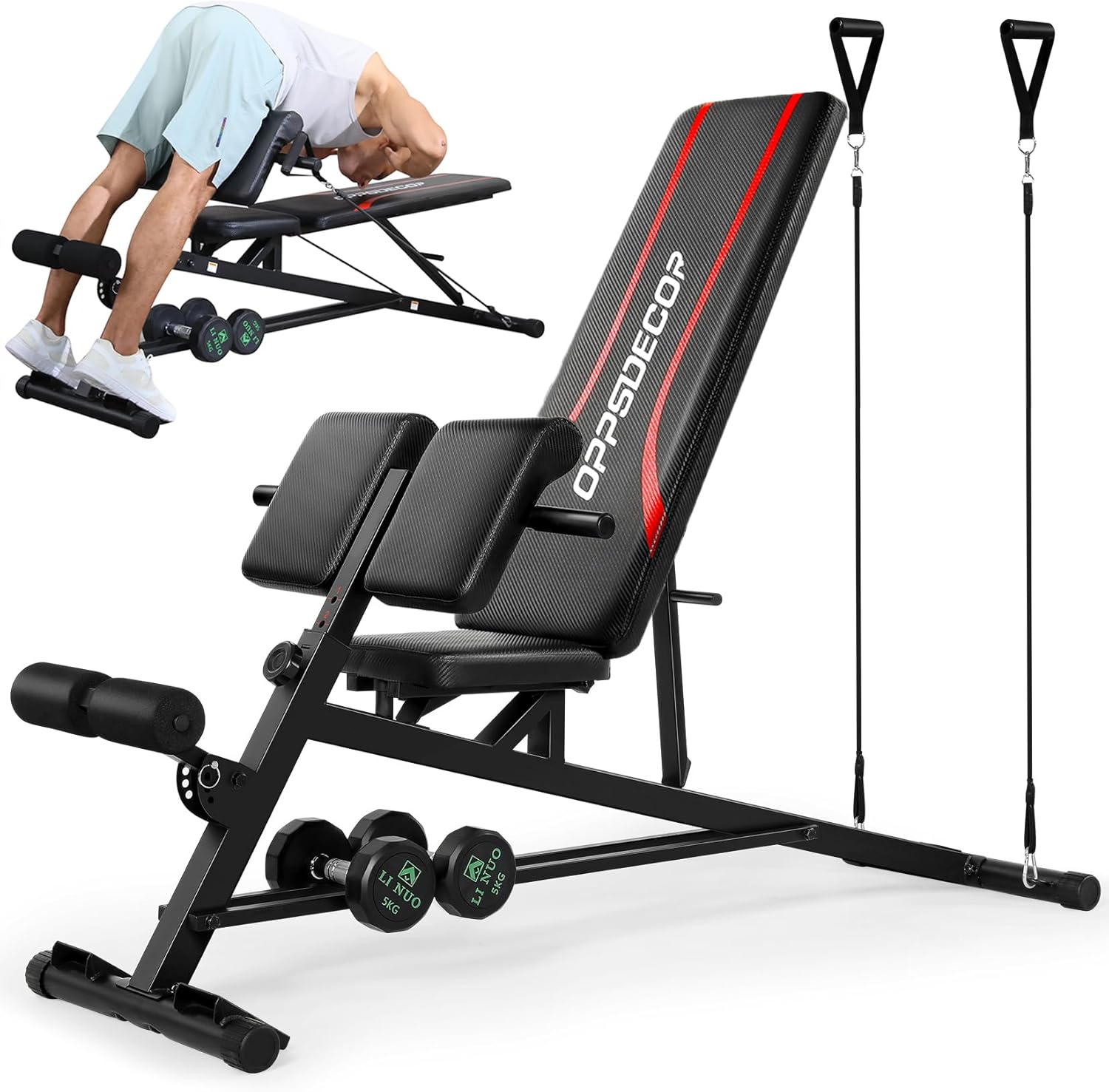 ANCHEER 900LBS Olympic Weight Bench Set With Squat Rack Adjustable