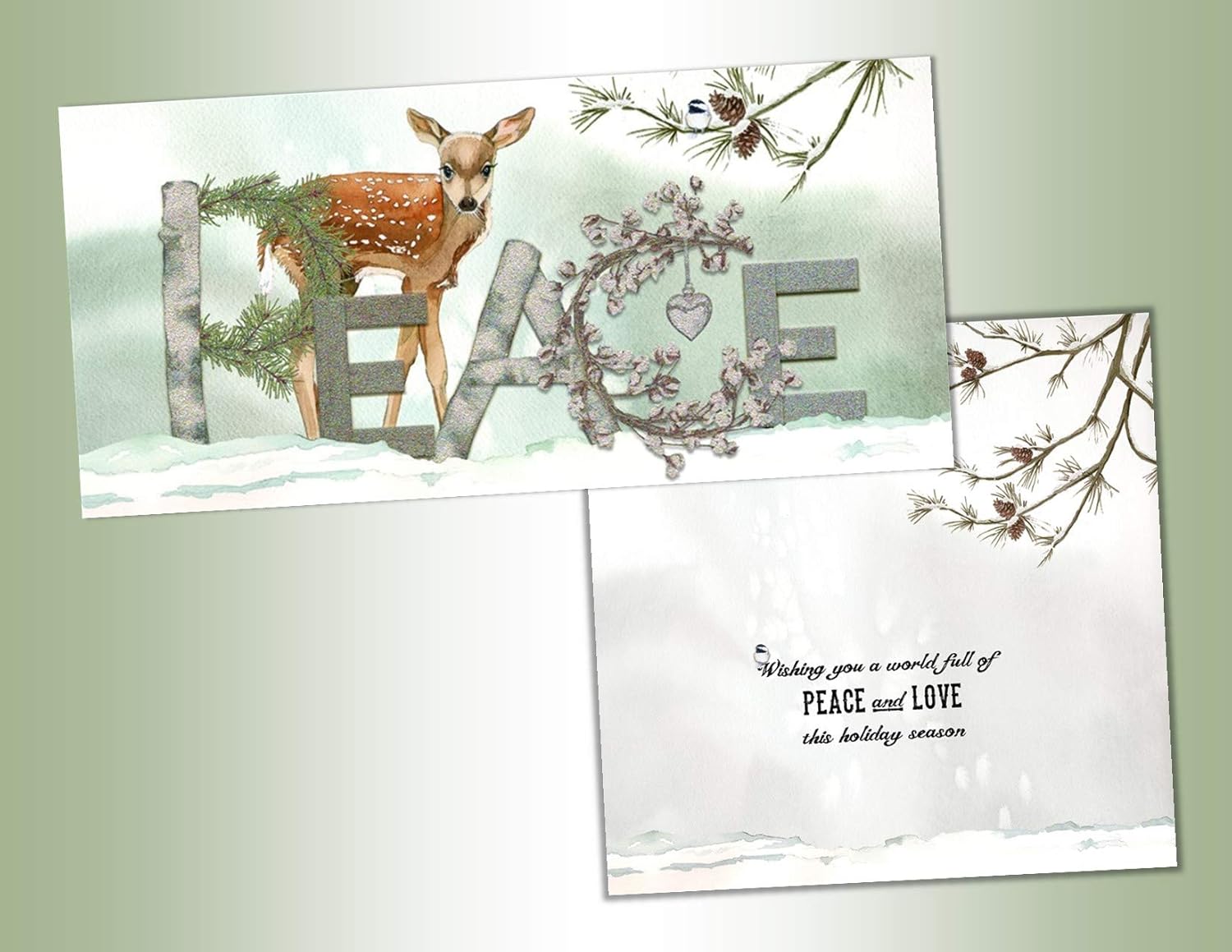 Performing Arts Long Card, Glitter Embellishment Peace Fawn Stationery Paper, 66231-14
