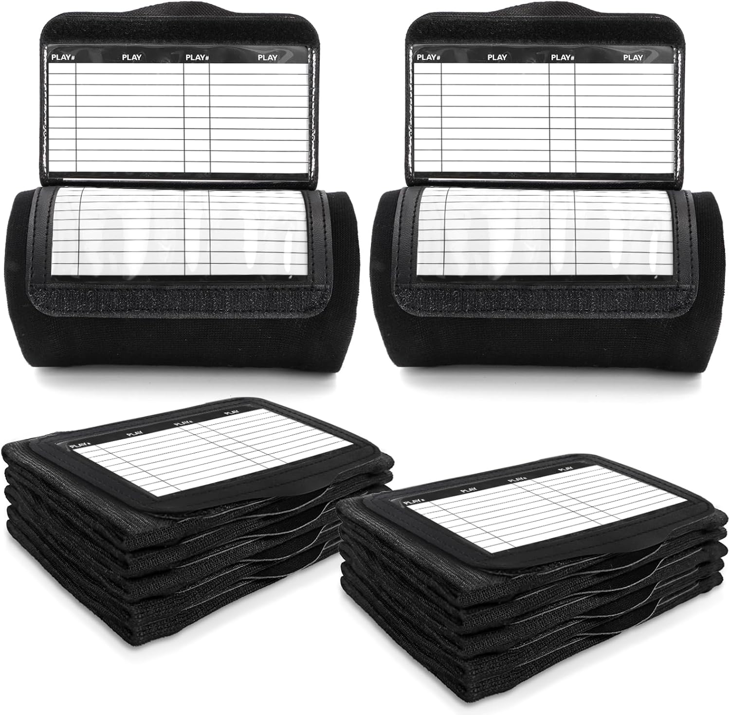 Lawei 10 Pack Football Play Wristbands for Adults, Triple Windows Playbook Quarterback Coach Wristband, Football and Softball Armband, Softball Wristband for Signs, Wristbands for All Sports