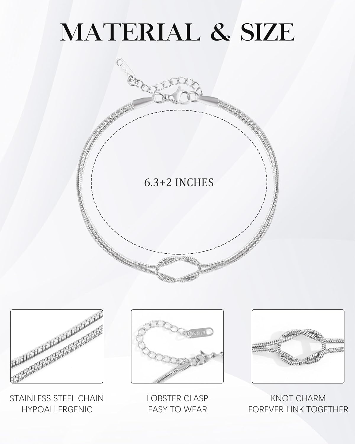 2/3/4PCS Friendship Bracelets, Love Knot Infinity Best Friend Birthday Gifts for Women Friendship Gifts for Woman Teen Sister Bff Bestie - Image 5