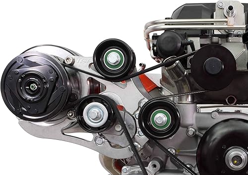 ICT Billet LSA Supercharger Kit de soporte de compresor de aire acondicionado de montaje alto compatible con GM R4 CTS-V ZL1 6 costillas Heavy Duty