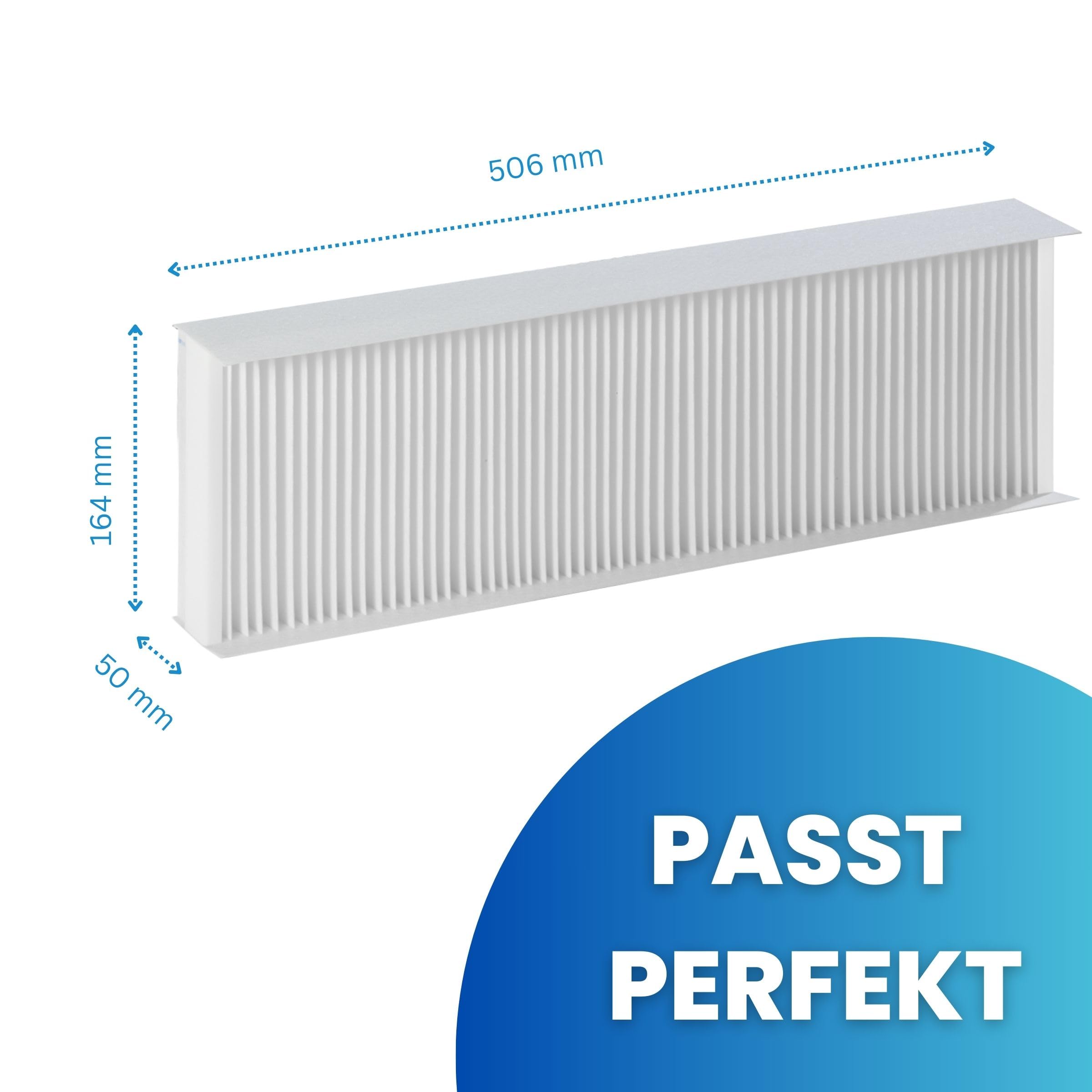 Filter für Maico WS 320, 470, WR 310, 410 - Ersatzfilterset G4+F7 AKTIVKOHLE, Ersetzt 0092.0560 (WSG 320/470), Luftfilter für KWL-Lüftungsanlage, Wohnungslüftung, 506 x 164 x 50 mm
