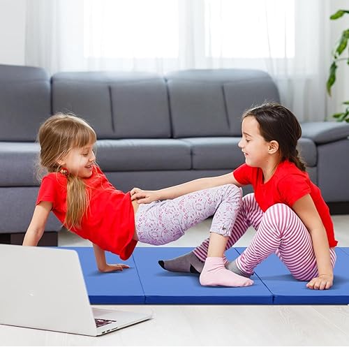 Miniatura 4 de ZENOVA Gymnastics Mat 6'x3'x2'' 10'x4'x2'' Exercise Mat Gym Mat for Home Aerobics Workout Foldable Tumbling Mat Children Gifts