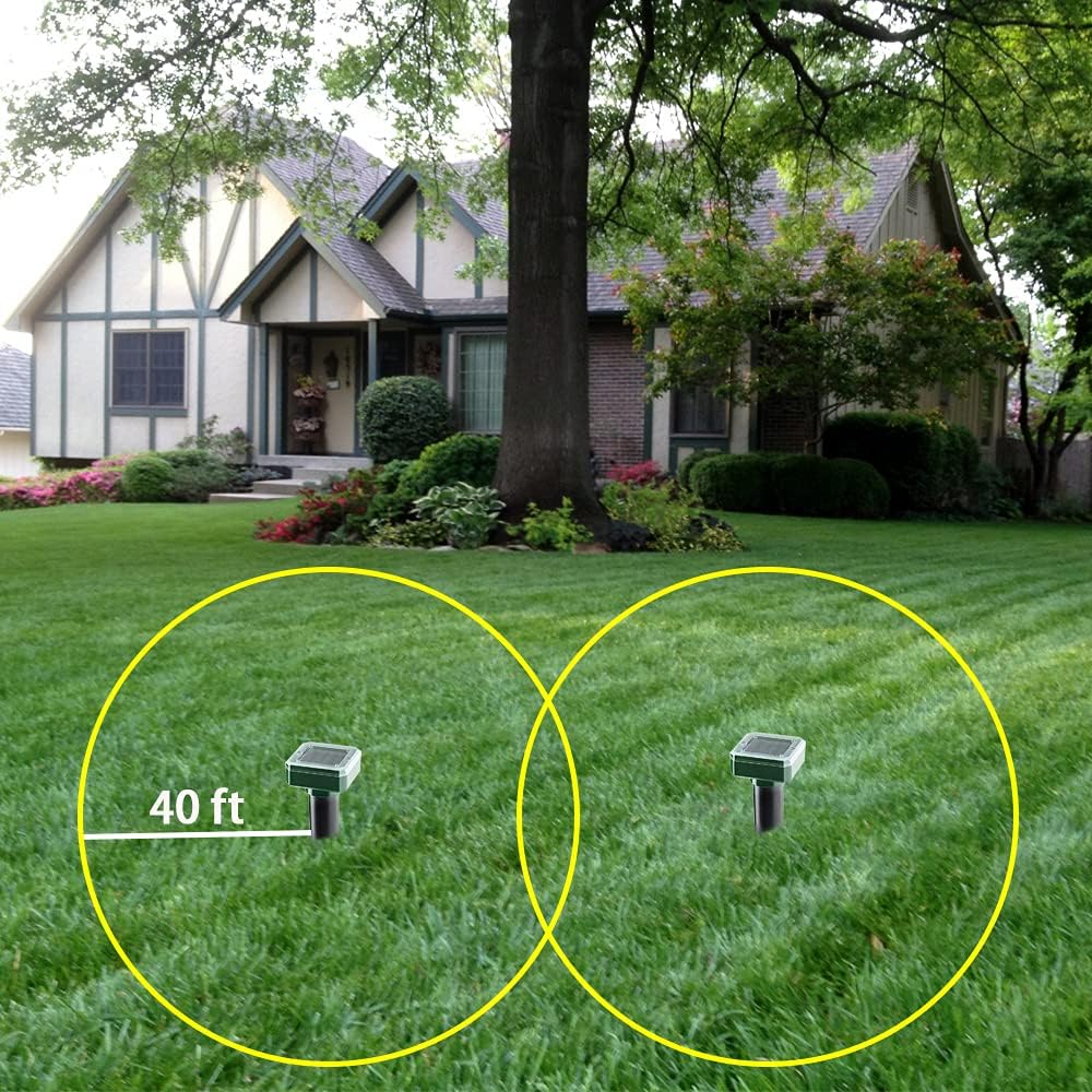 Pack of 10 Solar Mole Repellent Sonic Gopher Repellent Vole Chaser Mole Deterrent Sonic Spikes Repellent Ultrasonic Pest Control Outdoor Keep Moles Out of Yard Lawn