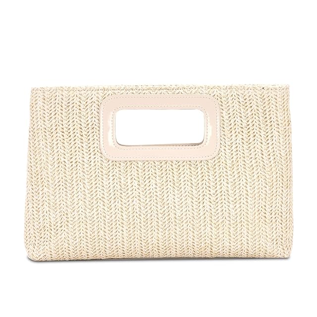 GOKTOW Straw Clutch Top Handbags Raffia Bag Purse Woven Tote CrossBag for Women Beach Summer Travel With Chain