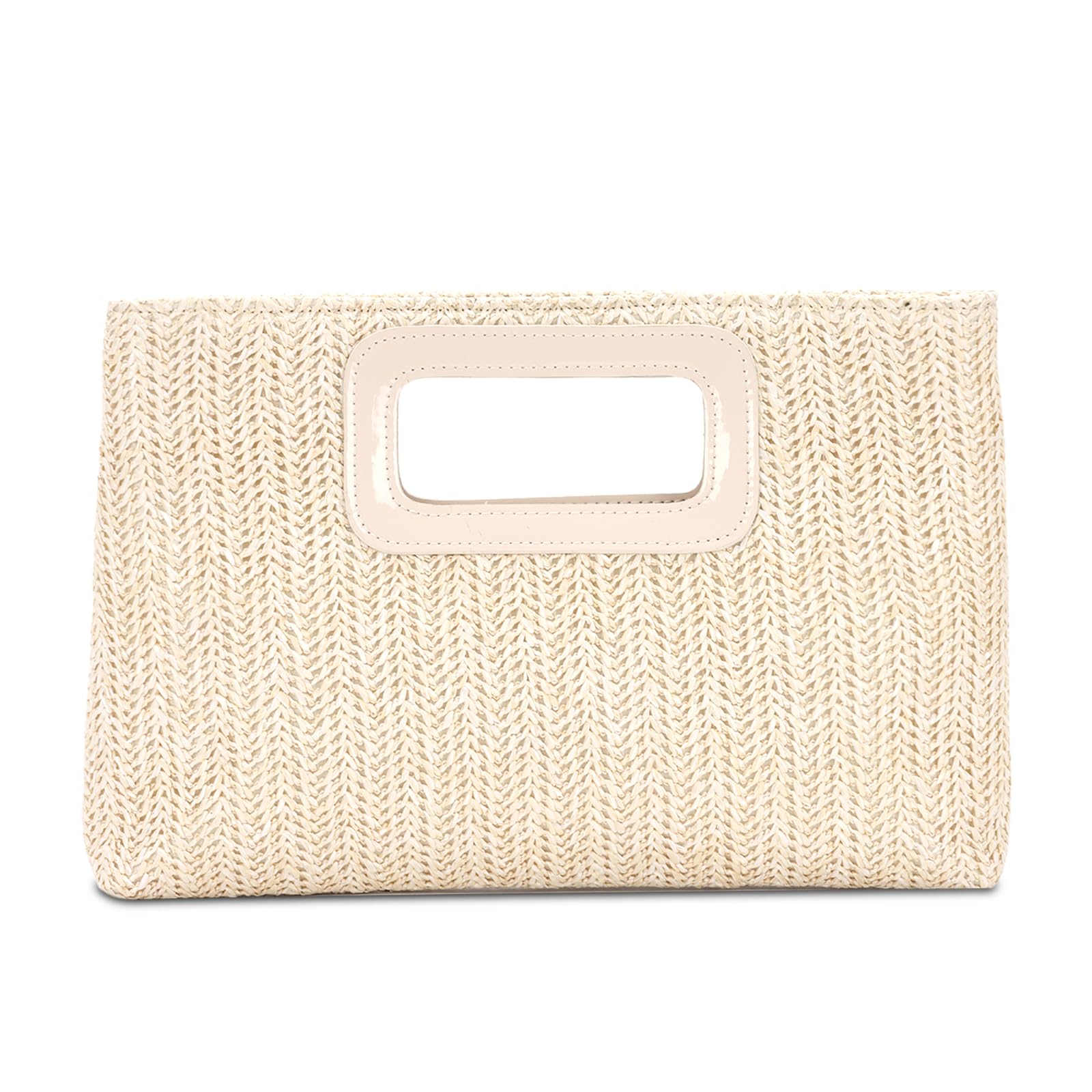 GOKTOW Straw Clutch Top Handbags Raffia Bag Purse Woven Tote CrossBag for Women Beach Summer Travel With Chain