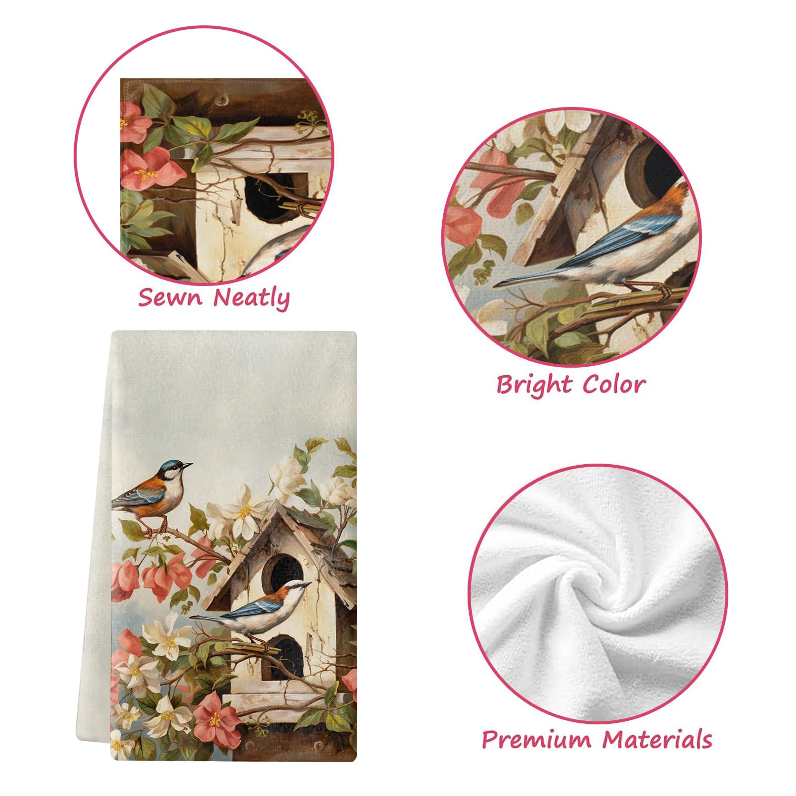 Trapos Cocina Hojas Verdes Retro Paños de Cocina Microfibra Paños Cocina Suaves Lavable Toallas Reutilizables Absorbentes Baño Pañuelo de Mano Trapos de Cocina 2 Piezas (44x74 cm)