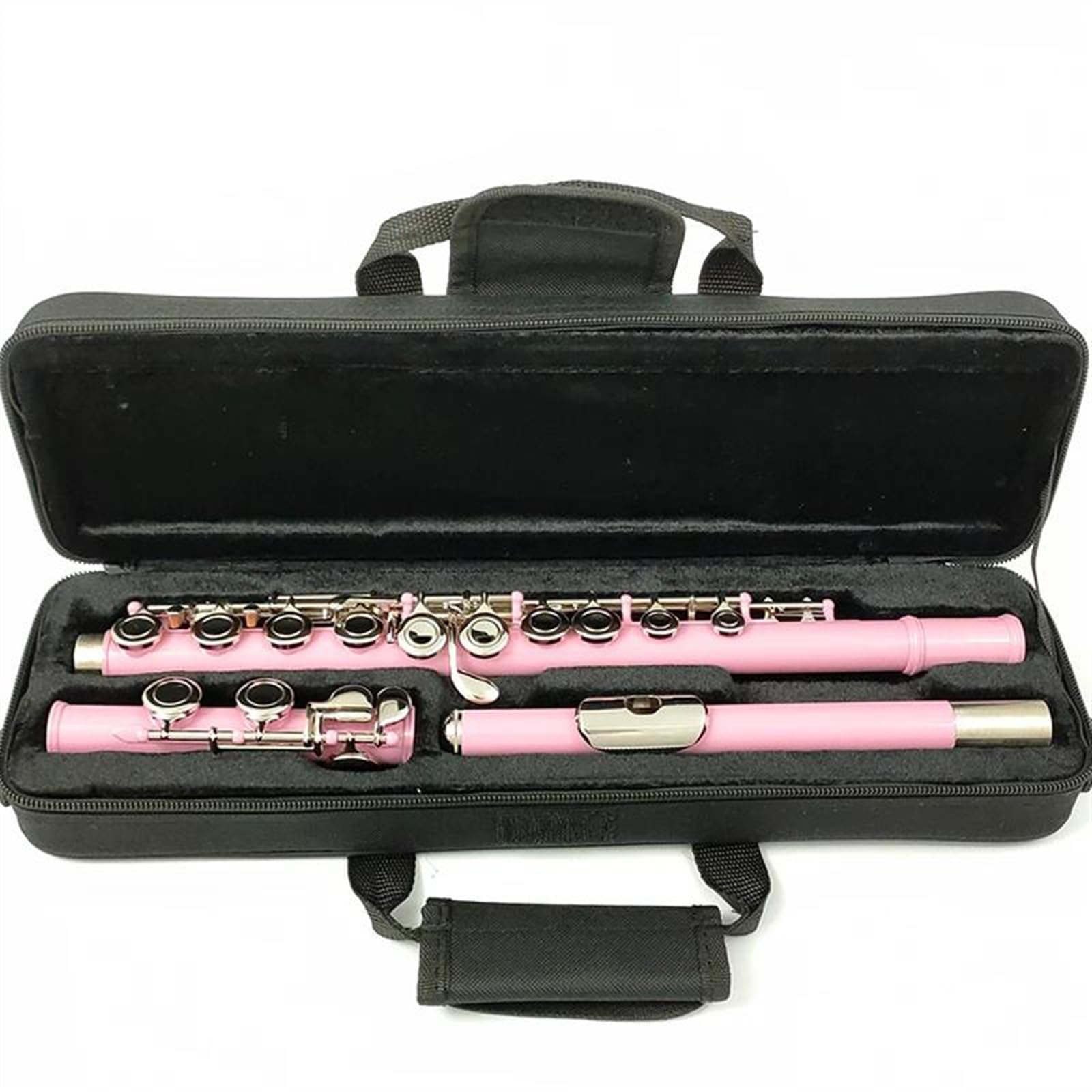 Flauta Rosa Chapada En Níquel Con 16 Agujeros, Teclas C, Instrumento De Flauta, Cuproníquel, Niquelado, Con Llave E Flauta Travesera Kit