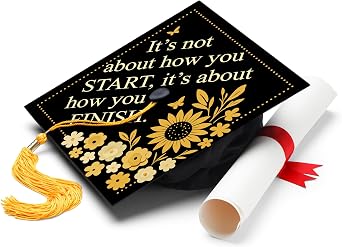 ADVANSYNC It's Not About How You Start Graduation Cap Topper