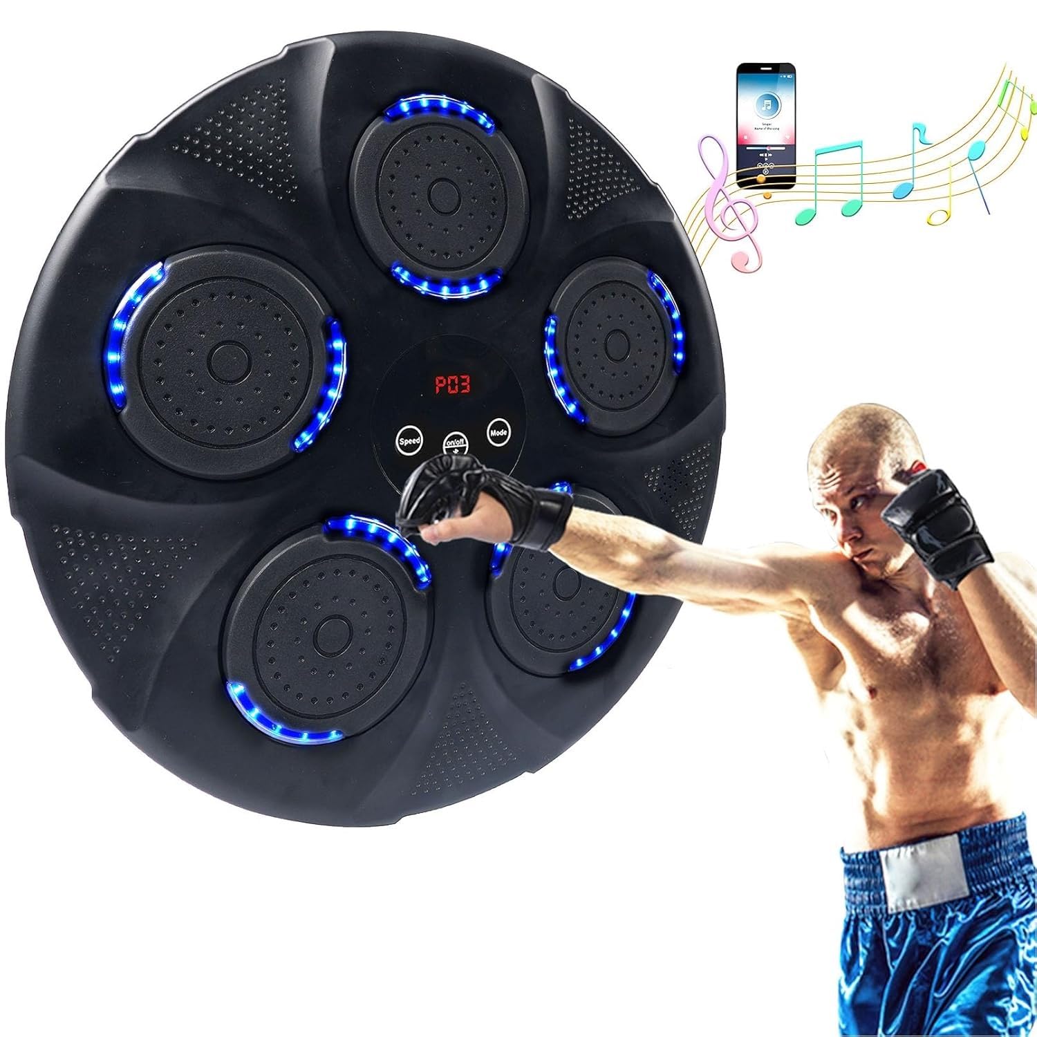 Techking 𝐇𝐎𝐓 𝐃𝐄𝐀𝐋 𝐖𝐈𝐓𝐇 𝟐𝟎 𝐘𝐄𝐀𝐑𝐒 𝐖𝐀𝐑𝐑𝐀𝐍𝐓𝐘 Smart Bluetooth Music Boxing Machine Wall Mounted Agility Training Digital Home & Gym Punching Machine for Gym-image-21