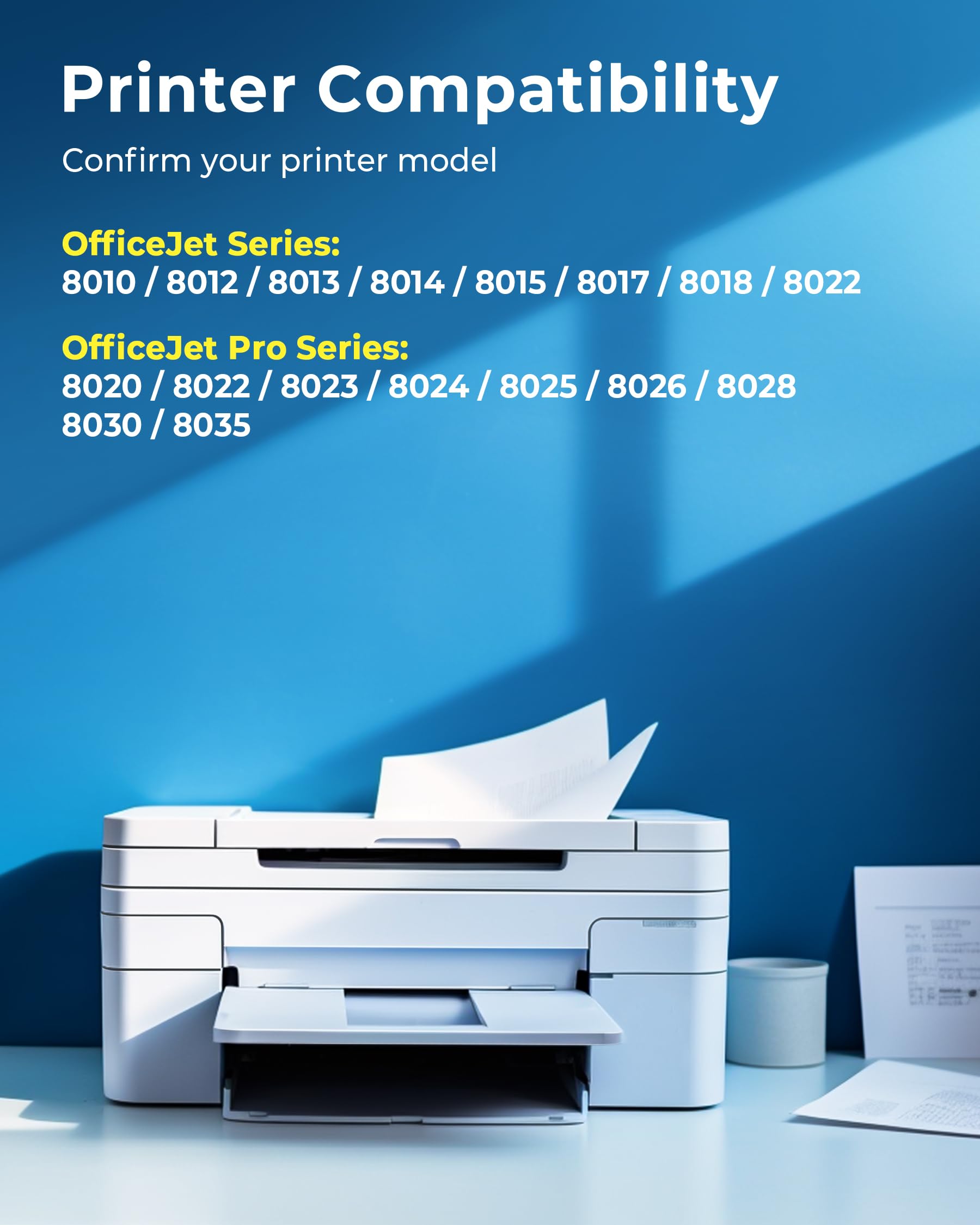 ECHALLENGE Lot de 4 cartouches d'encre 912XL compatibles avec HP OfficeJet Pro 8010 8012 8014 8015 8017 8020 8022 8023 8024 8025