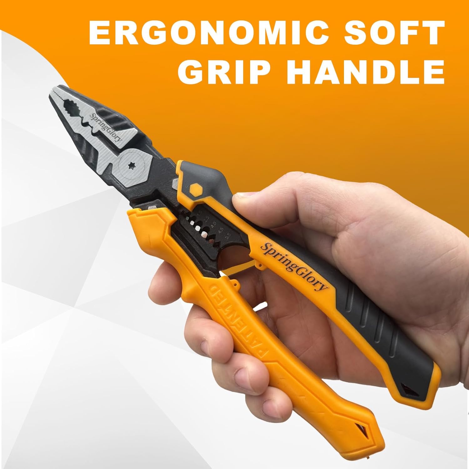 7-in-1 Linesman Pliers,9 inch Multipurpose Combination Pliers with Wire Stripper/Crimper/Cutter/Brake Cable Stripper Function, Heavy Duty Side-Cutting Pliers.