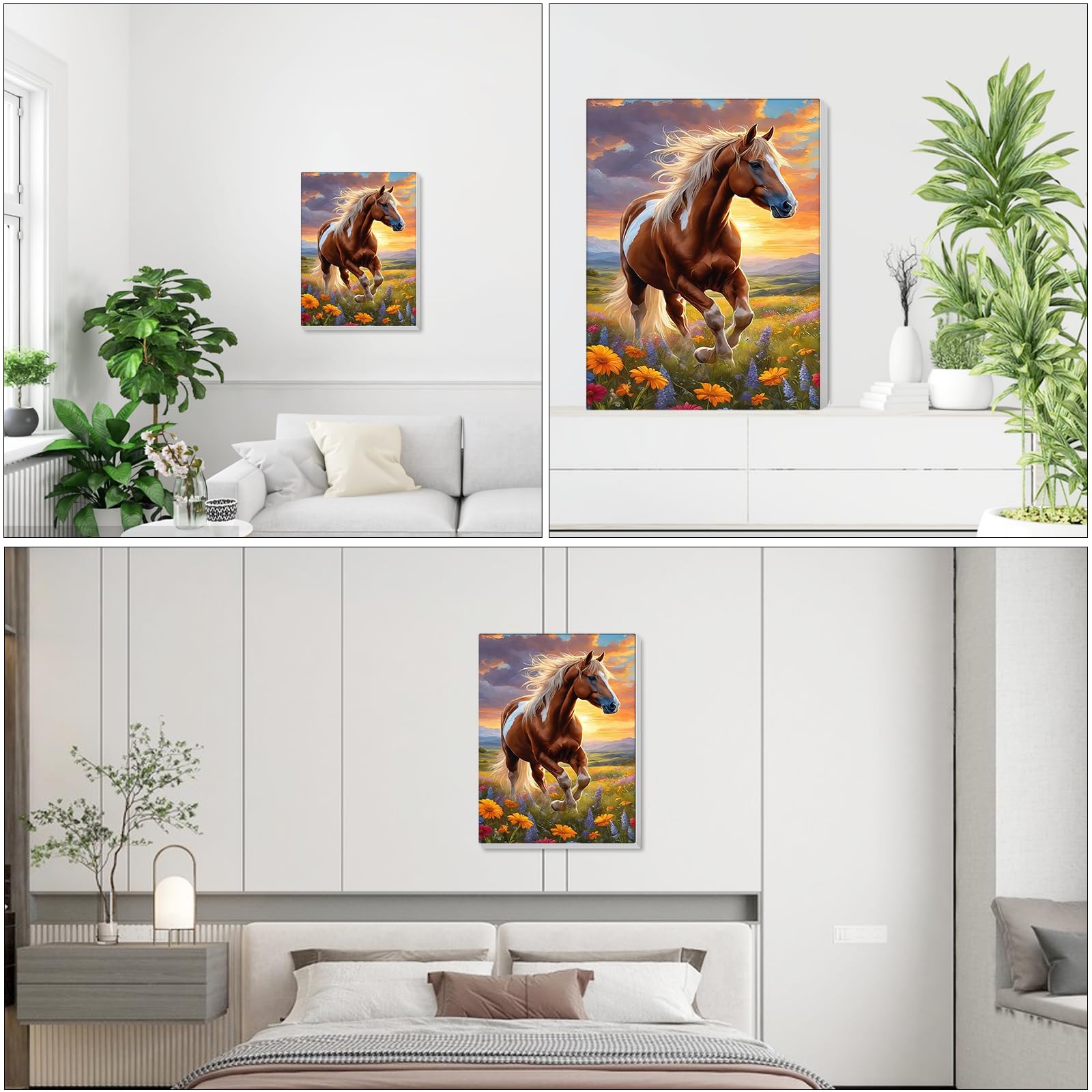 Kit Peinture Par Numéros Cheval Avec Cadre Bois 20x30 Cm - Peinture Acrylique, Pinceaux, Activité Relaxante Pour Adulte - 4