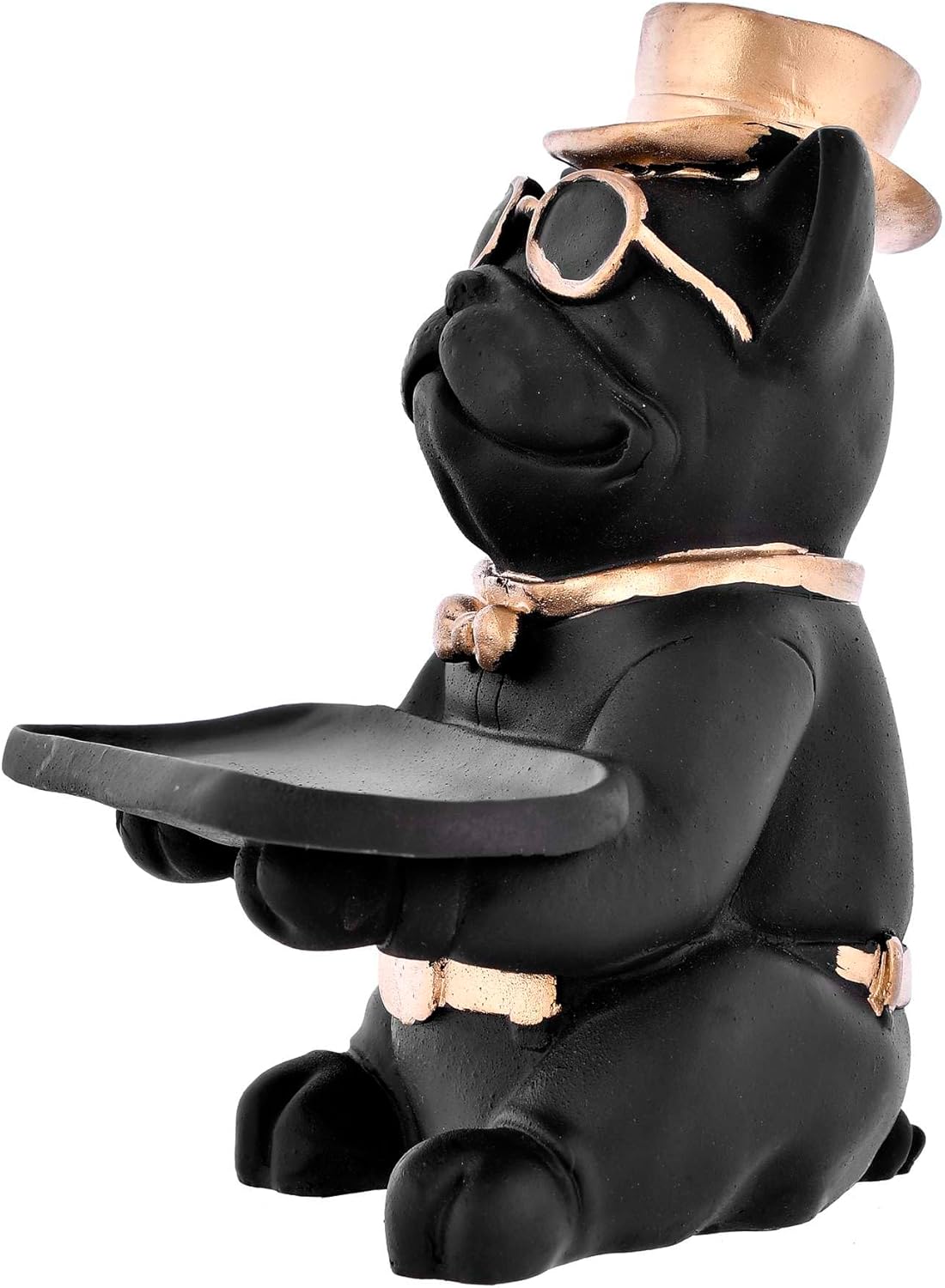 Aryacraft Store Tray Dog |Modern Decor Resin Bulldog Tray Statue |Tray Storage Key Holder Candy Jewelry Earrings Tray Suitable for Home Decor & Office