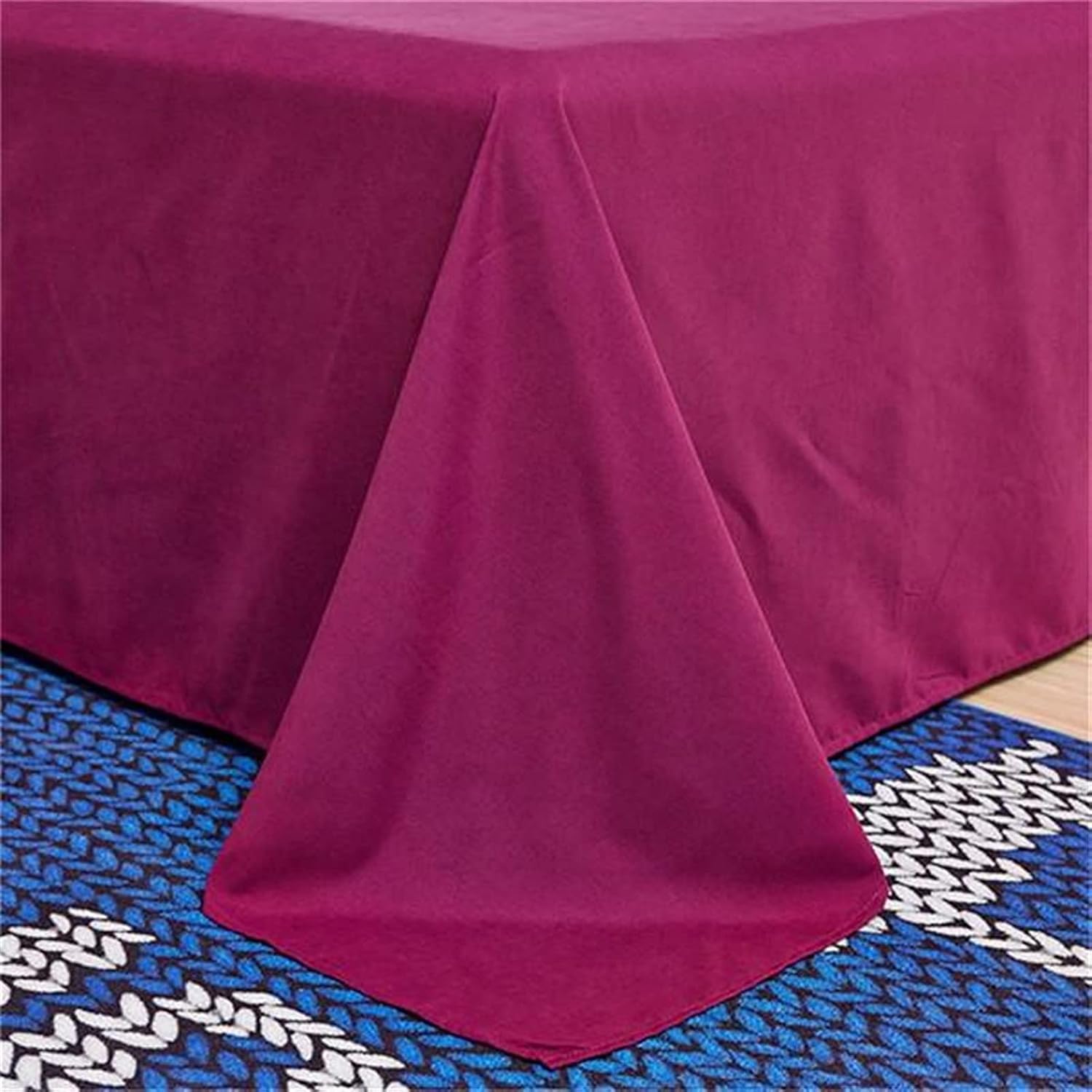 1 piece Polyester Reactive Dyeing Fabric Soft Thick Sheets (Colour: Yuse Size : 230 x 250 cm) (Jiuhong 230 x 250 cm)