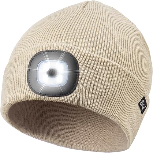 Miniatura 22 de Etsfmoa Gorro unisex con la luz, regalos para hombres, papá, padre, gorras recargables por USB