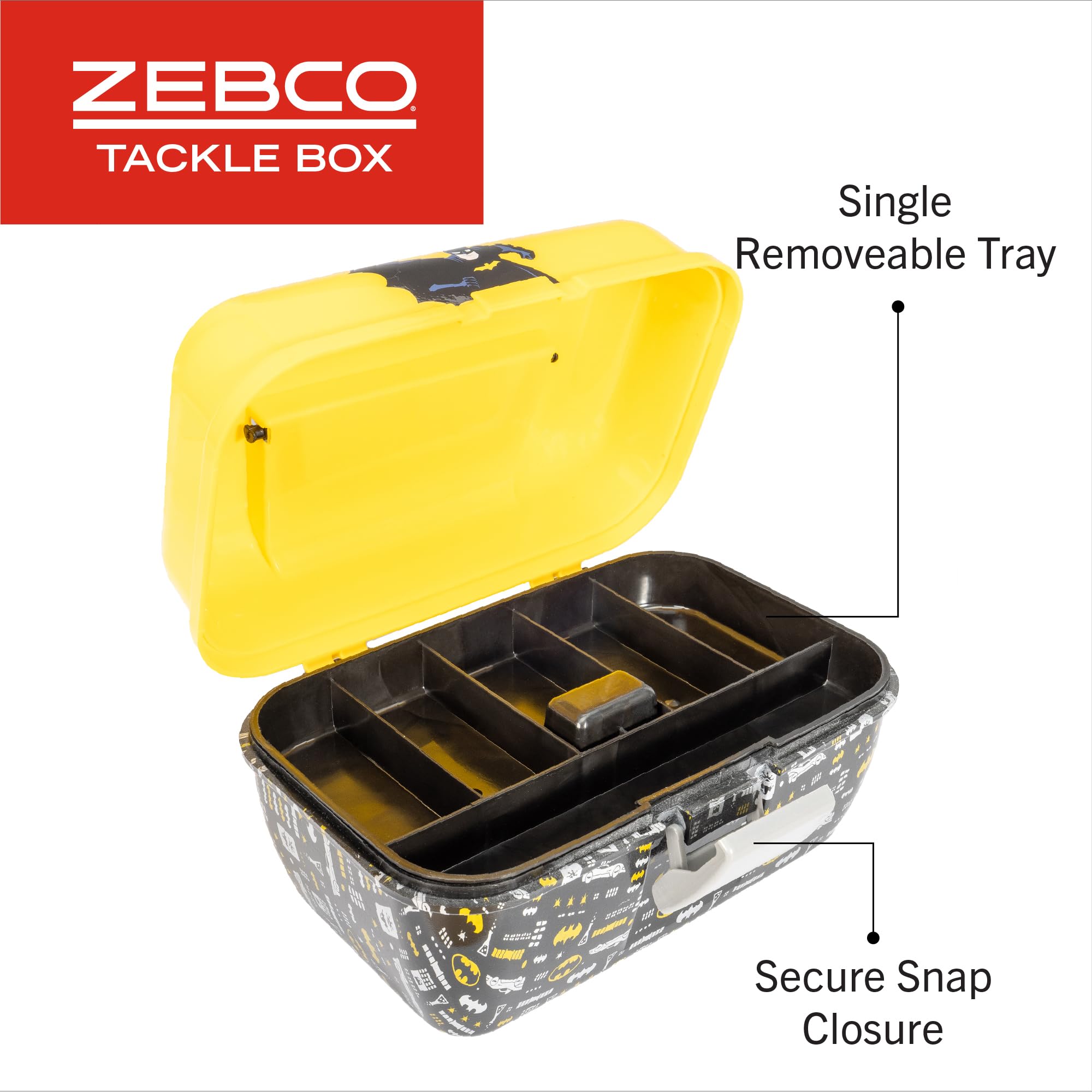 Amazon.com : Zebco Youth Batman Tackle Box, Single Lift-Out Tray