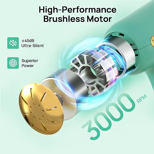 Miniatura 2 de Mini pistola de masaje, masajeador muscular de tejido profundo para aliviar el dolor, pistola de percusión portátil de 5 velocidades con 4