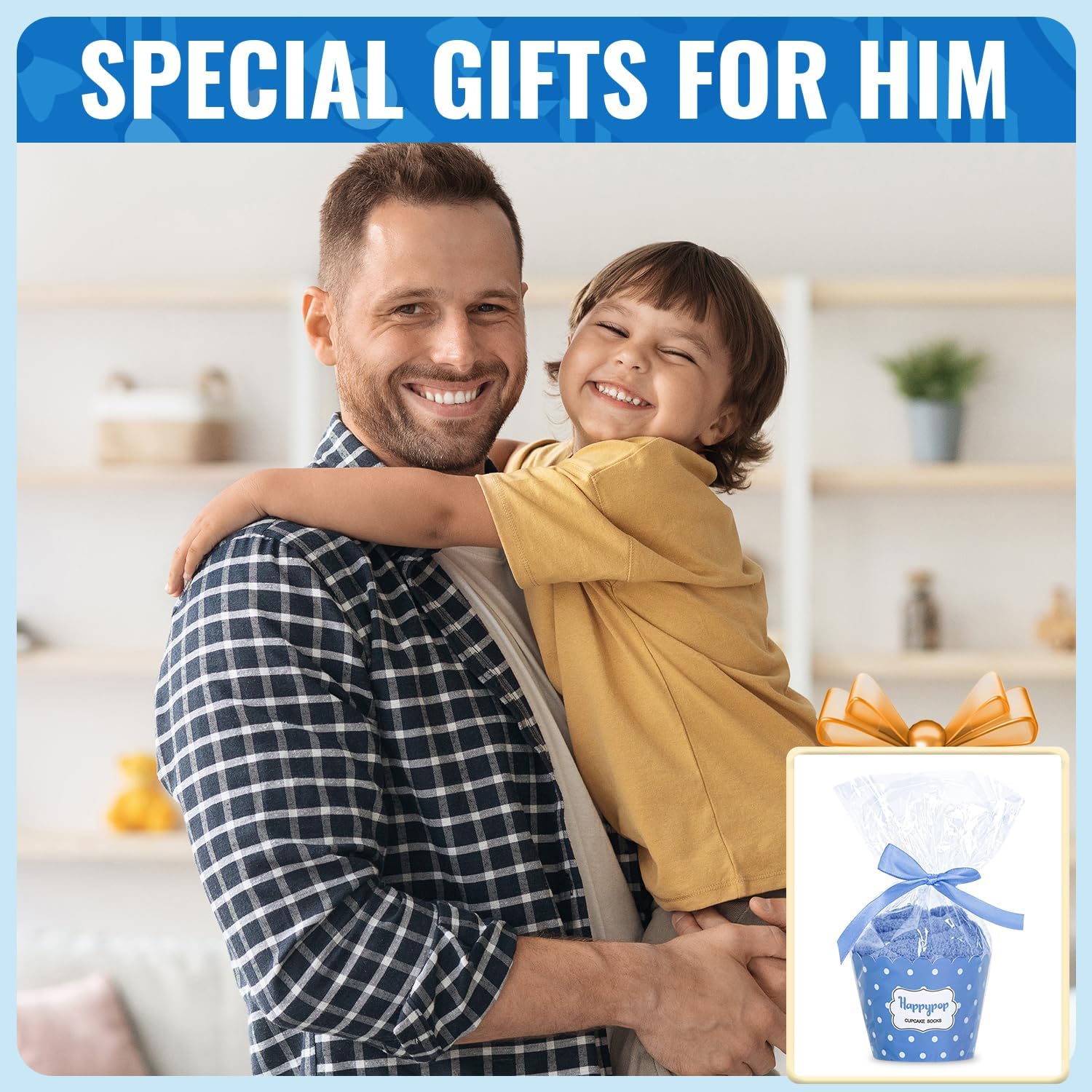 HAPPYPOP Family Gifts for Him - Gifts for New Dad Trouphy Husband, Funny Socks for Men - Image 3